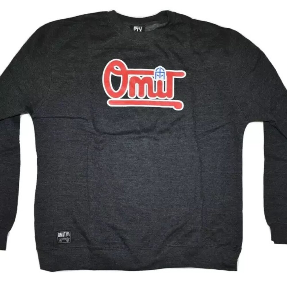 Omit Mens Skater Brand Charcoal Heather Bases Loaded Sweatshirt New Large